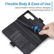For Samsung Galaxy S24 Ultra LC.IMEEKE Skin-friendly Card Slots Leather Phone Case(Black)