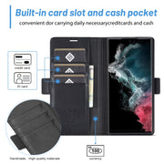 For Samsung Galaxy S24 Ultra LC.IMEEKE Skin-friendly Card Slots Leather Phone Case(Black)