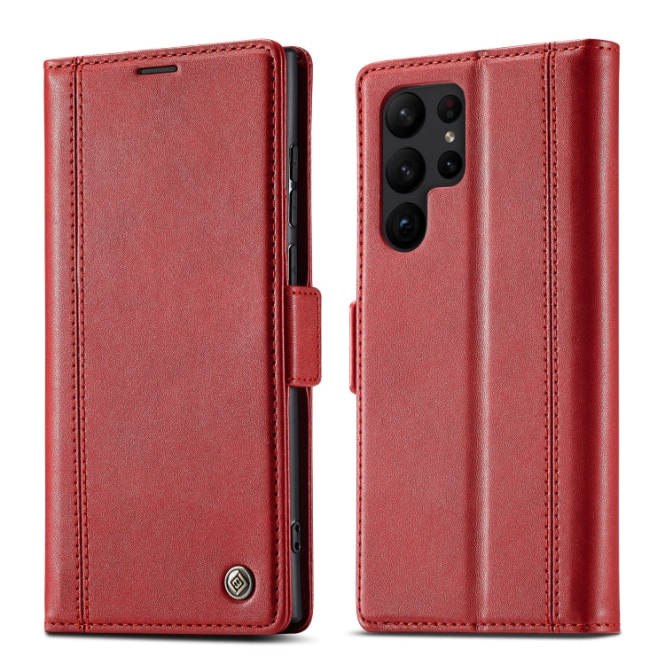 For Samsung Galaxy S24 Ultra LC.IMEEKE Skin-friendly Card Slots Leather Phone Case(Red)