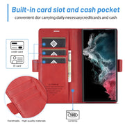 For Samsung Galaxy S24 Ultra LC.IMEEKE Skin-friendly Card Slots Leather Phone Case(Red)