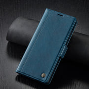 For Samsung Galaxy S24 Ultra LC.IMEEKE Skin-friendly Card Slots Leather Phone Case(Blue)