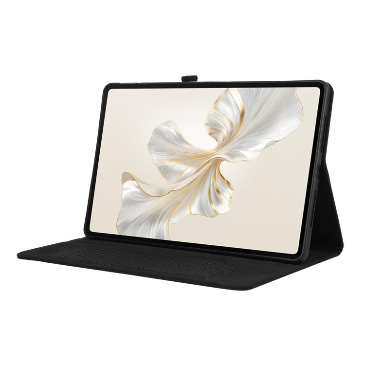 For Honor Pad 9 Fabric Texture Horizontal Flip Leather Tablet Case(Black)