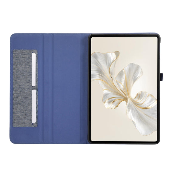 For Honor Pad 9 Fabric Texture Horizontal Flip Leather Tablet Case(Blue)