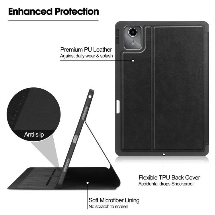 For Lenovo Tab M11/ Xiaoxin Pad 11 2024 Ultimate Pure Color Leather Smart Tablet Case(Black)