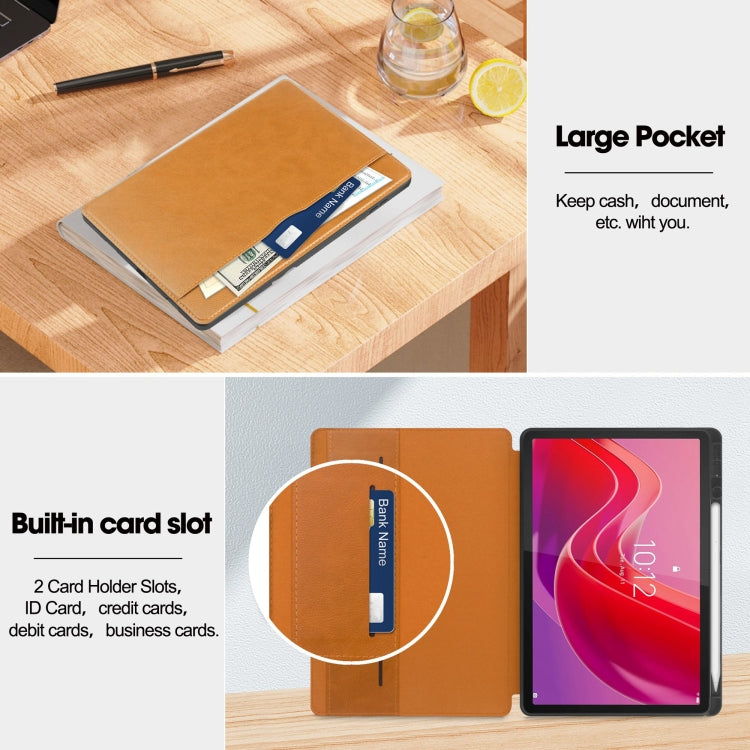 For Lenovo Tab M11/ Xiaoxin Pad 11 2024 Ultimate Pure Color Leather Smart Tablet Case(Brown)