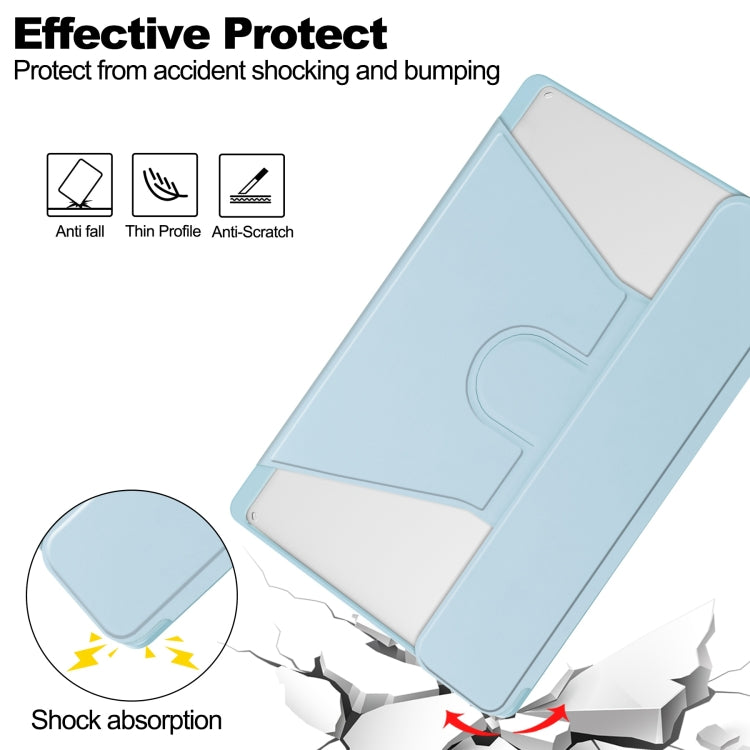 For Lenovo Tab M11/Xiaoxin Pad 11 2024 360 Rotation Transparent Smart Leather Case(Sky Blue)