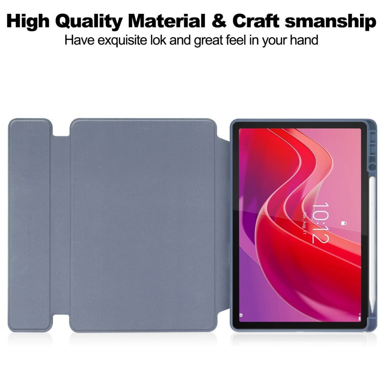 For Lenovo Tab M11/Xiaoxin Pad 11 2024 360 Rotation Transparent Smart Leather Case(Lavender)