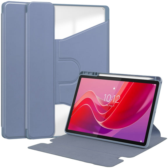 For Lenovo Tab M11/Xiaoxin Pad 11 2024 360 Rotation Transparent Smart Leather Case(Lavender)