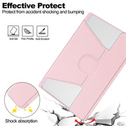 For Lenovo Tab M11/Xiaoxin Pad 11 2024 360 Rotation Transparent Smart Leather Case(Pink)