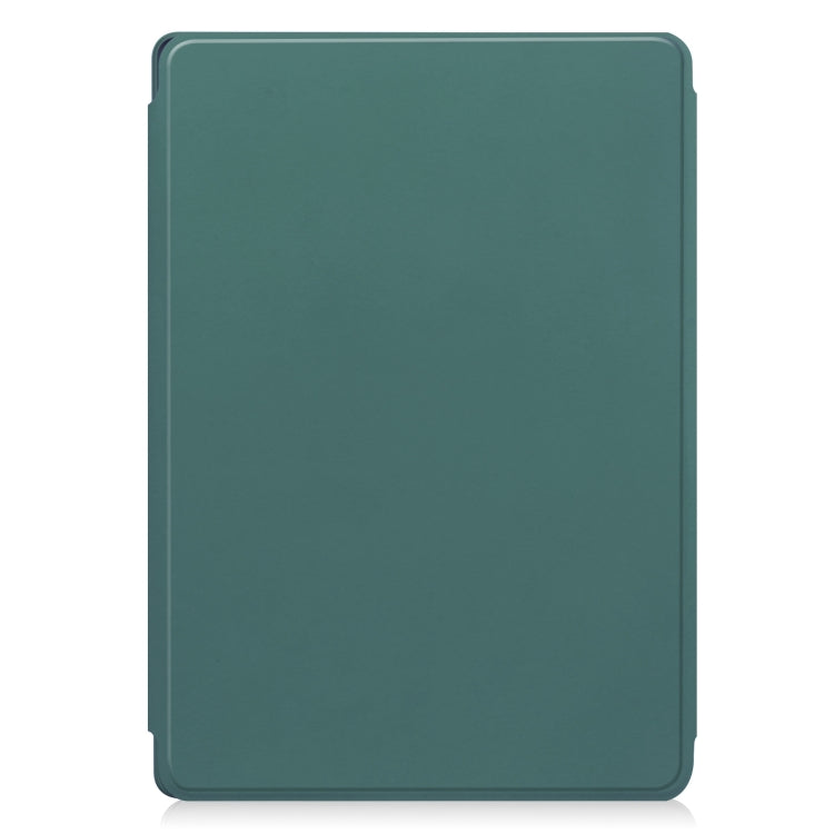For Lenovo Tab M11/Xiaoxin Pad 11 2024 360 Rotation Transparent Smart Leather Case with Keyboard(Dark Green)