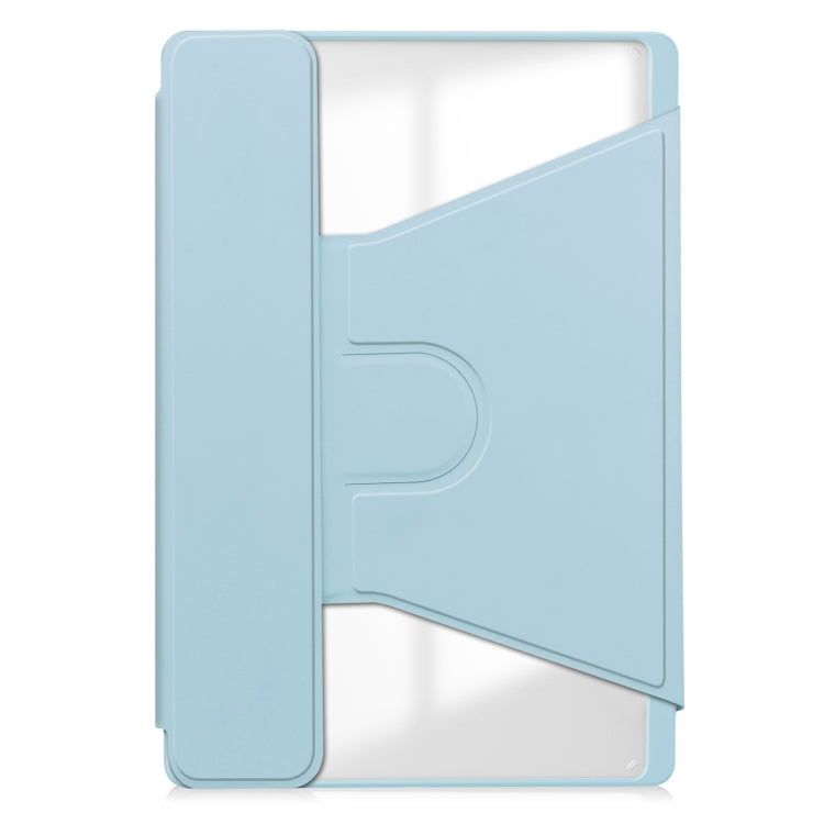 For Lenovo Tab M11/Xiaoxin Pad 11 2024 360 Rotation Transparent Smart Leather Case with Keyboard(Sky Blue)