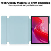 For Lenovo Tab M11/Xiaoxin Pad 11 2024 360 Rotation Transparent Smart Leather Case with Keyboard(Sky Blue)