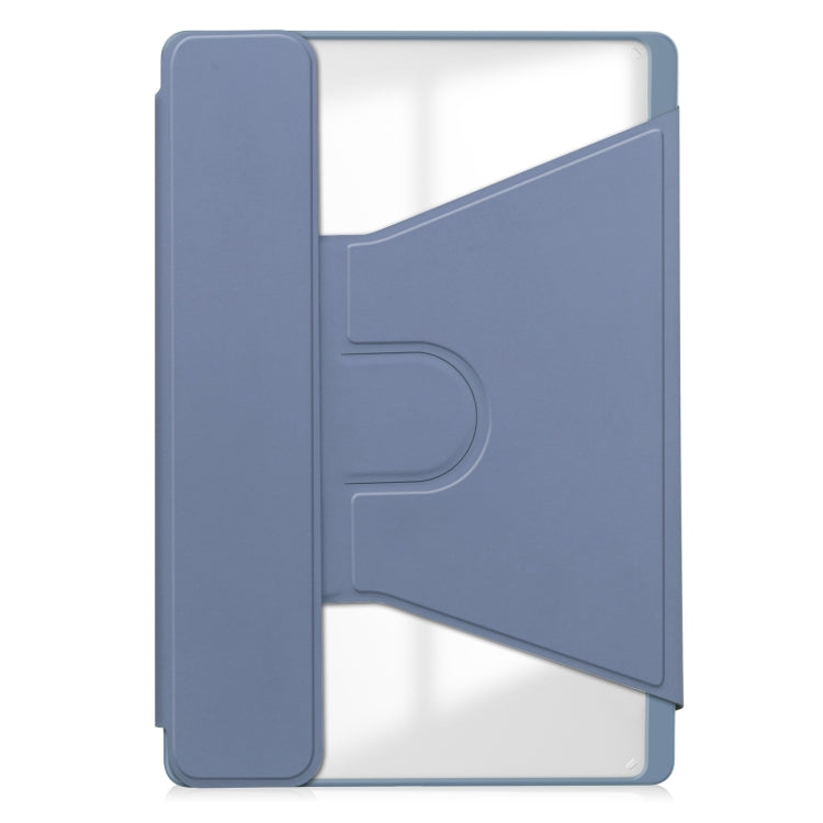 For Lenovo Tab M11/Xiaoxin Pad 11 2024 360 Rotation Transparent Smart Leather Case with Keyboard(Lavender)