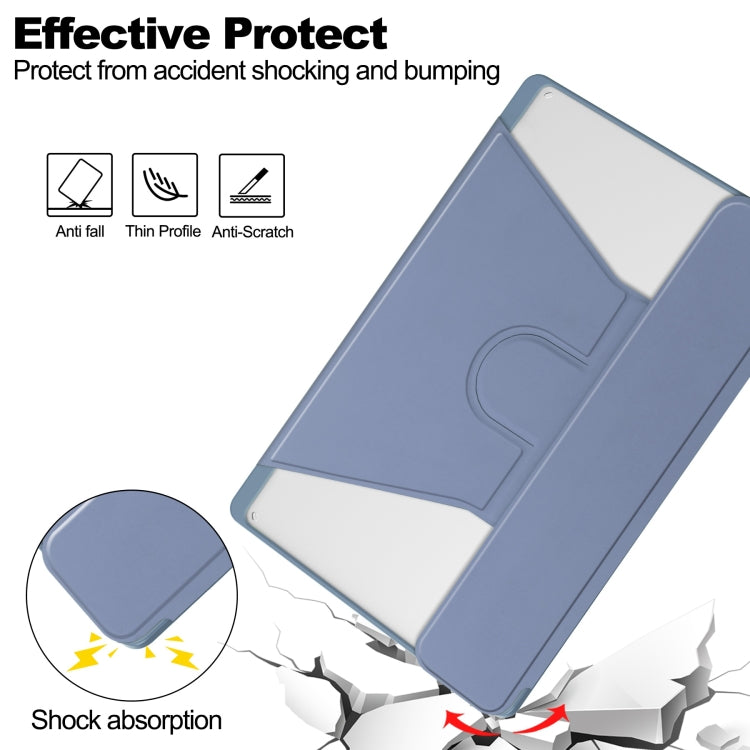 For Lenovo Tab M11/Xiaoxin Pad 11 2024 360 Rotation Transparent Smart Leather Case with Keyboard(Lavender)