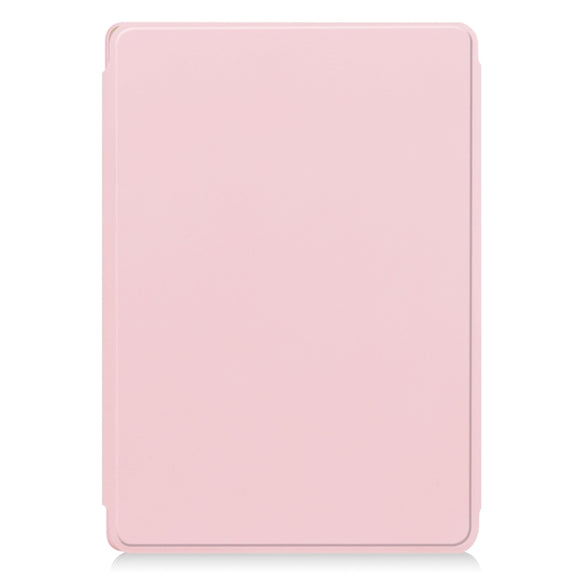 For Lenovo Tab M11/Xiaoxin Pad 11 2024 360 Rotation Transparent Smart Leather Case with Keyboard(Pink)