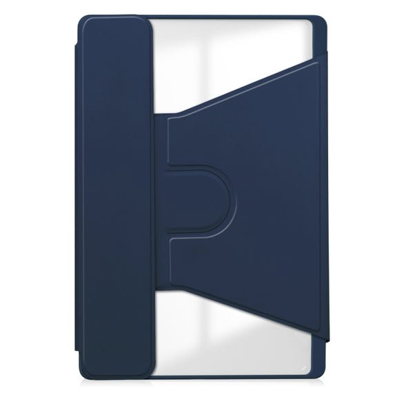 For Lenovo Tab M11/Xiaoxin Pad 11 2024 360 Rotation Transparent Smart Leather Case with Keyboard(Dark Blue)