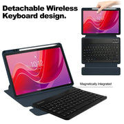 For Lenovo Tab M11/Xiaoxin Pad 11 2024 360 Rotation Transparent Smart Leather Case with Keyboard(Dark Blue)