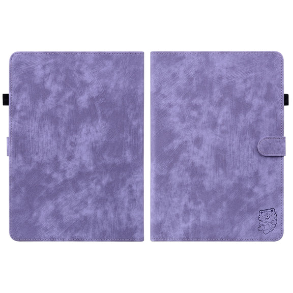 For Amazon Kindle Paperwhite 5  2023 2024 Tiger Pattern Flip Leather Tablet Case(Purple)