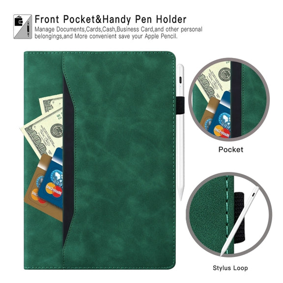 For Samsung Galaxy Tab S9+ /S8+ /S7+ Splicing Shockproof Smart Leather Tablet Case(Green)