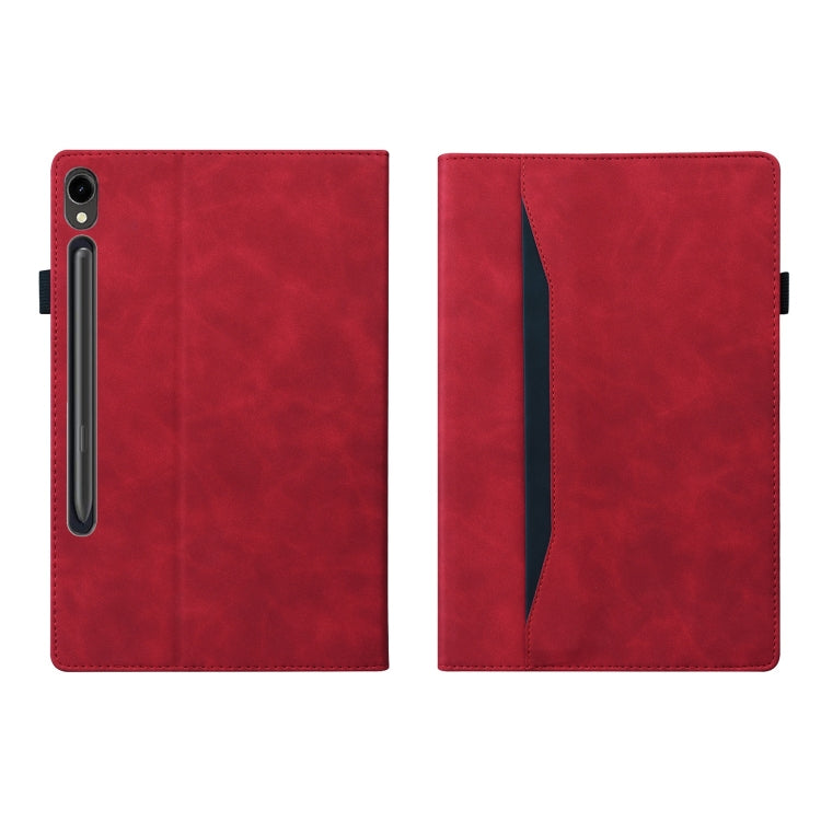 For Samsung Galaxy Tab S9 / S8 / S7 Splicing Shockproof Smart Leather Tablet Case(Red)