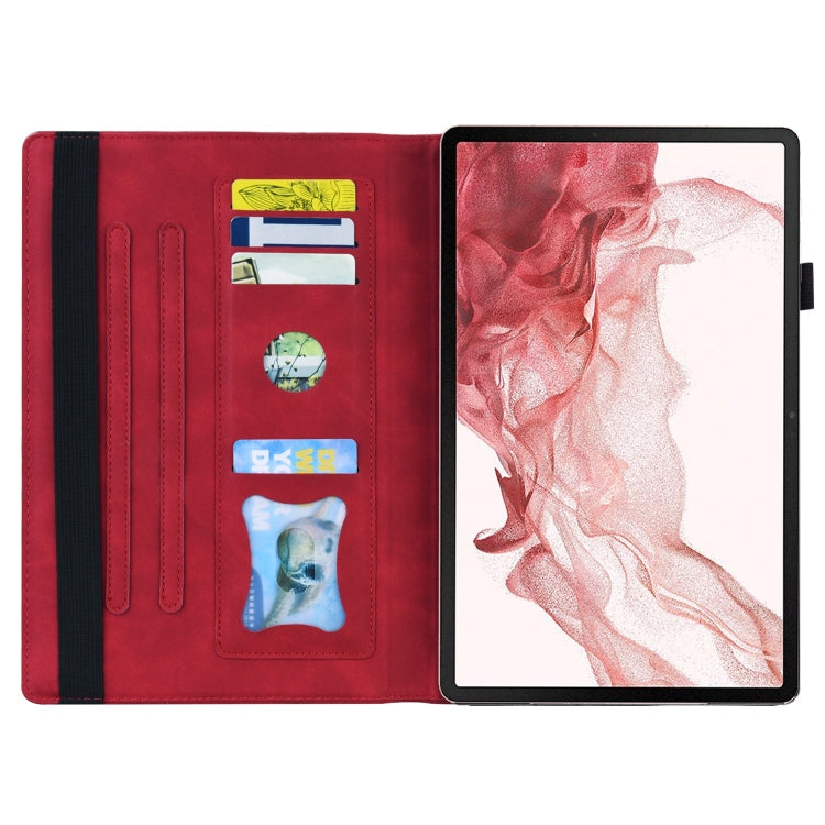 For Samsung Galaxy Tab S9 / S8 / S7 Splicing Shockproof Smart Leather Tablet Case(Red)
