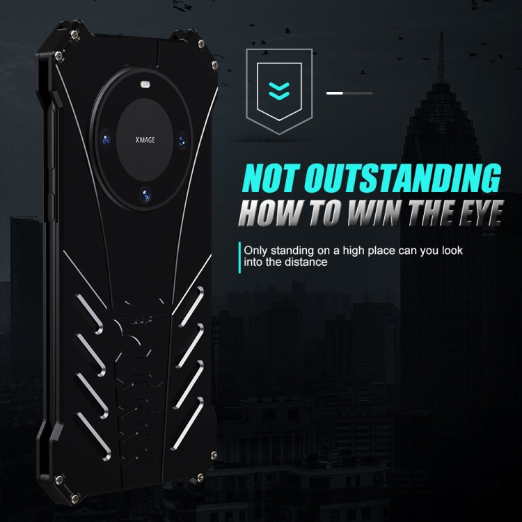 For Huawei Mate 60 Pro R-JUST Batman Metal Mobile Phone Protective Case(Black)