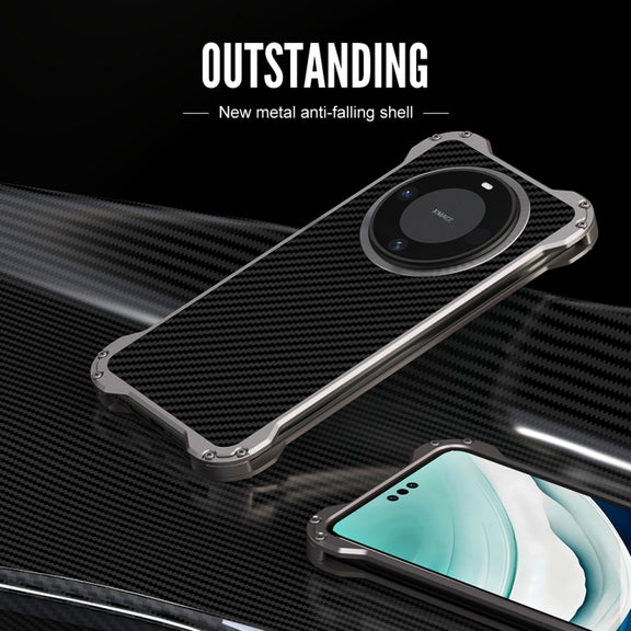 For Huawei Mate 60 R-JUST RJ51 Hollow Metal Phone Protective Case(Space Grey)
