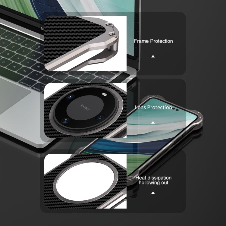 For Huawei Mate 60 Pro R-JUST RJ51 Hollow Metal Phone Protective Case(Space Grey)