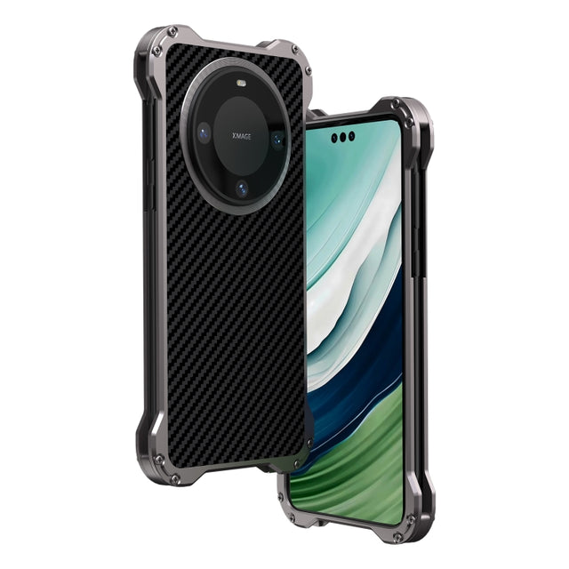 For Huawei Mate 60 Pro R-JUST RJ51 Hollow Metal Phone Protective Case(Space Grey)