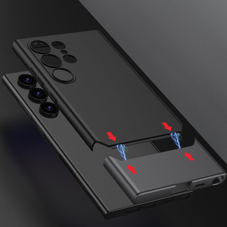 For Samsung Galaxy S24 Ultra 5G GKK Mortise-Tenon Connection Contrast Color Shockproof Phone Case(Black)