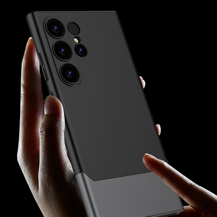 For Samsung Galaxy S24 Ultra 5G GKK Mortise-Tenon Connection Contrast Color Shockproof Phone Case(Black Silver)