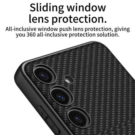 For Samsung Galaxy S24+ 5G GKK Ultra-thin Leather Card Slots Phone Case With Magnetic Holder(Carbon Fiber Texture)