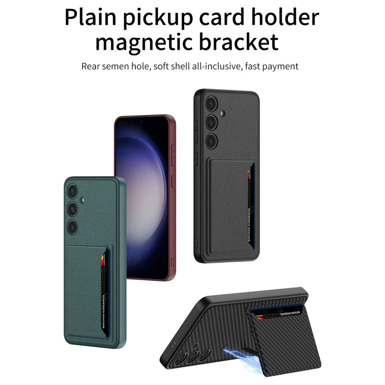 For Samsung Galaxy S24+ 5G GKK Ultra-thin Leather Card Slots Phone Case With Magnetic Holder(Black)