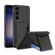 For Samsung Galaxy S24+ 5G GKK Ultra-thin Leather Card Slots Phone Case With Magnetic Holder(Black)