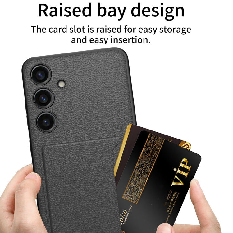 For Samsung Galaxy S24+ 5G GKK Ultra-thin Leather Card Slots Phone Case With Magnetic Holder(Black)
