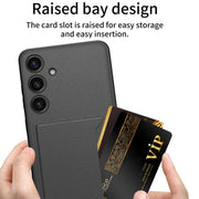 For Samsung Galaxy S24+ 5G GKK Ultra-thin Leather Card Slots Phone Case With Magnetic Holder(Black)