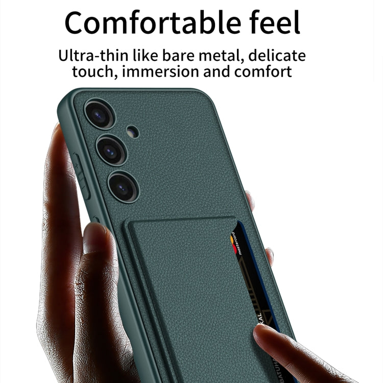 For Samsung Galaxy S24+ 5G GKK Ultra-thin Leather Card Slots Phone Case With Magnetic Holder(Green)