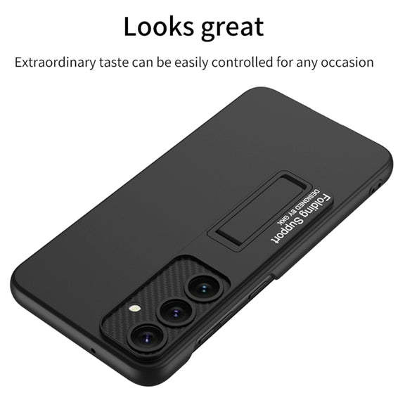 For Samsung Galaxy S24 5G GKK Ultra-thin Shockproof Phone Case with Holder(Silver)