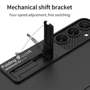 For Samsung Galaxy S24 5G GKK Ultra-thin Shockproof Phone Case with Holder(Silver)