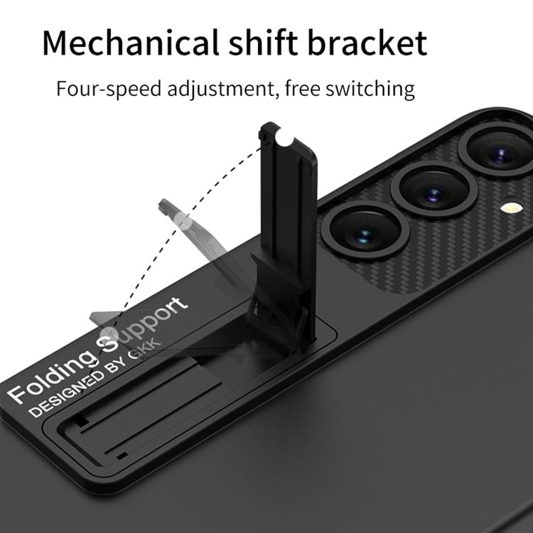 For Samsung Galaxy S24 5G GKK Ultra-thin Shockproof Phone Case with Holder(Silver)