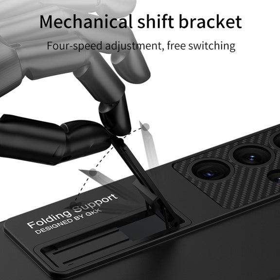 For Samsung Galaxy S24 Ultra 5G GKK Ultra-thin Shockproof Phone Case with Holder(Silver)