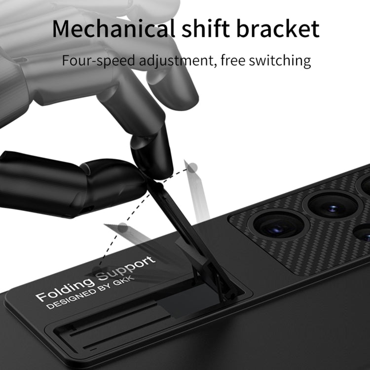 For Samsung Galaxy S24 Ultra 5G GKK Ultra-thin Shockproof Phone Case with Holder(Silver)