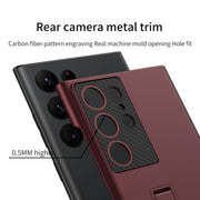 For Samsung Galaxy S24 Ultra 5G GKK Ultra-thin Shockproof Phone Case with Holder(Red)