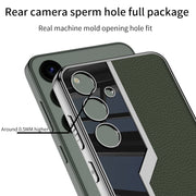 For Samsung Galaxy S24 5G GKK Plating TPU + Leather Supercar Full Coverage Phone Case(Grey)