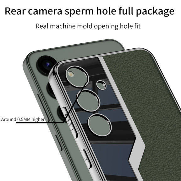 For Samsung Galaxy S24 5G GKK Plating TPU + Leather Supercar Full Coverage Phone Case(Grey)