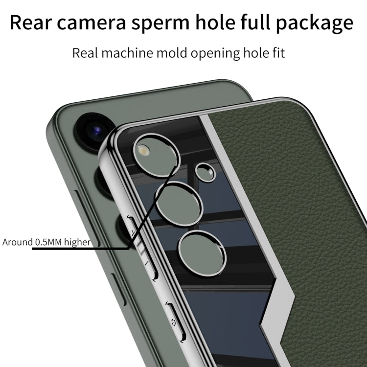 For Samsung Galaxy S24 5G GKK Plating TPU + Leather Supercar Full Coverage Phone Case(Grey)