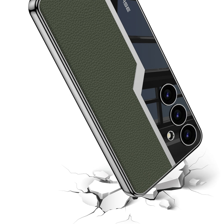 For Samsung Galaxy S24 5G GKK Plating TPU + Leather Supercar Full Coverage Phone Case(Grey)