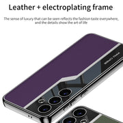 For For Samsung Galaxy S24+ 5G GKK Plating TPU + Leather Supercar Full Coverage Phone Case(Grey)