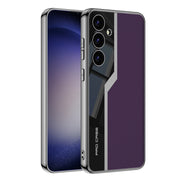 For For Samsung Galaxy S24+ 5G GKK Plating TPU + Leather Supercar Full Coverage Phone Case(Purple)