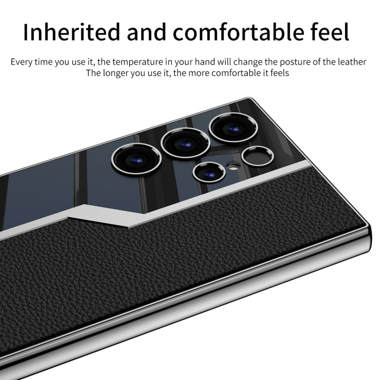 For Samsung Galaxy S24 Ultra 5G GKK Plating TPU + Leather Supercar Full Coverage Phone Case(Grey)